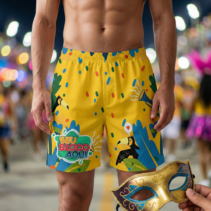 Shorts Tactel Abada Carnaval Personalizado
