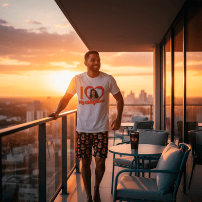 Conjunto Masculino I Love Personalziado com Foto presente casal namorados