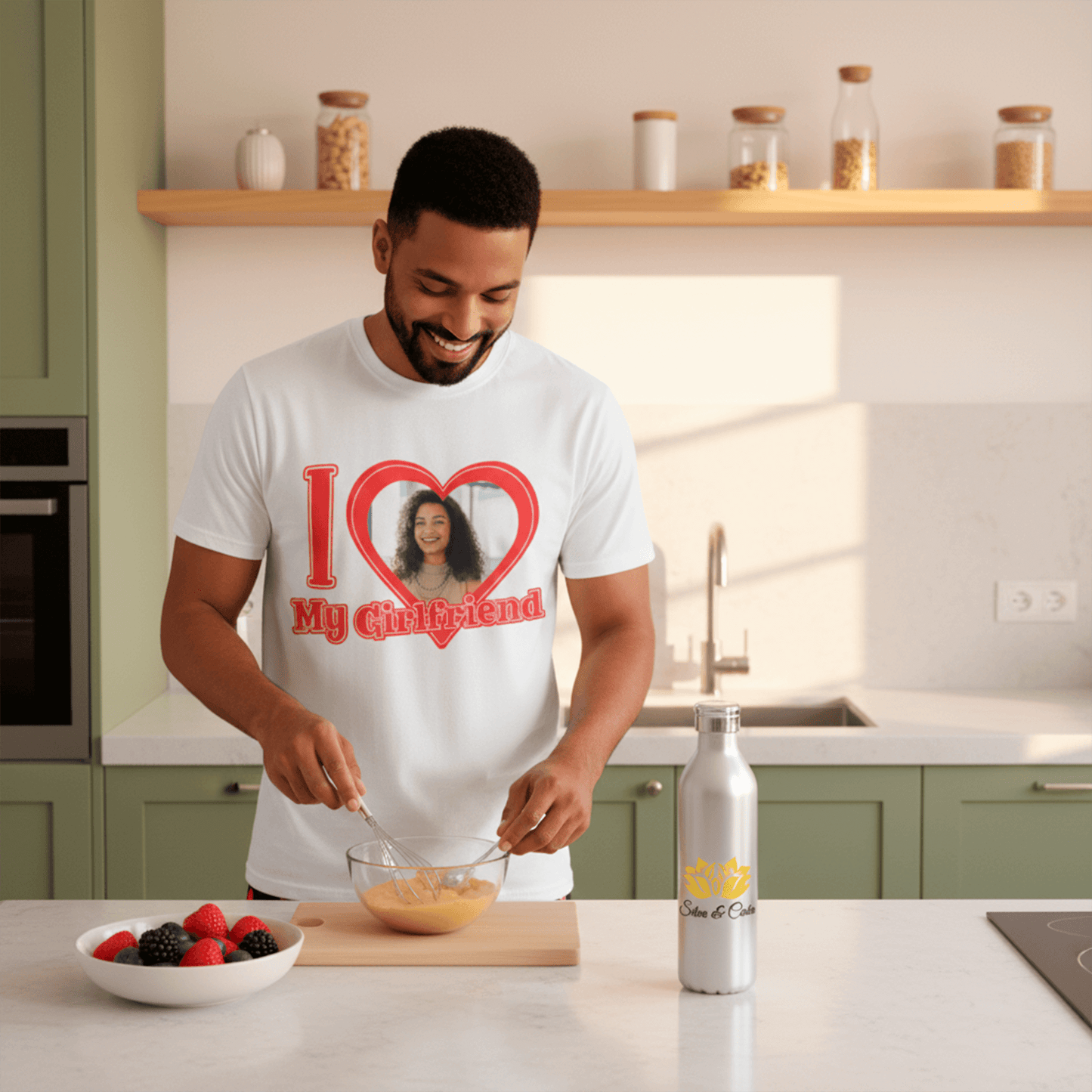 Conjunto Masculino I Love Personalziado com Foto presente casal namorados