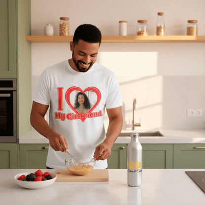 Conjunto Masculino I Love Personalziado com Foto presente casal namorados