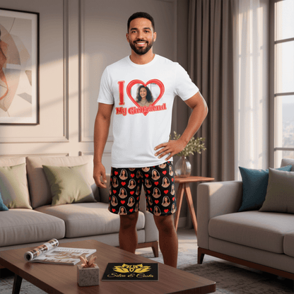 Conjunto Masculino I Love Personalziado com Foto presente casal namorados