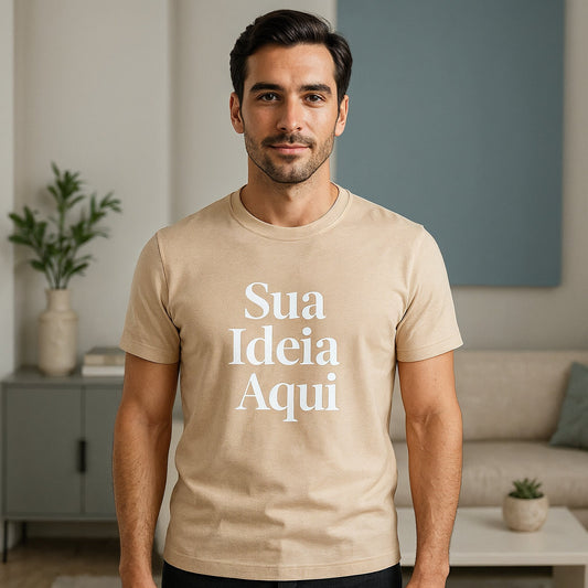Camiseta Unissex Bege Personalizada
