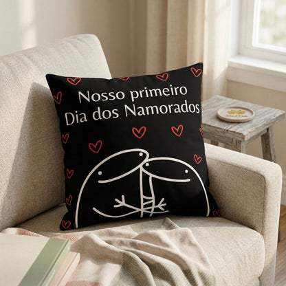 Almofada Personalizada casal com frase e ilustração | Dia dos Namorados