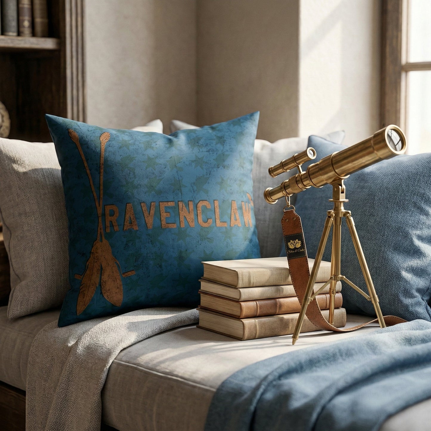Almofada decorativa Ravenclaw — Para cama e sofá infantil Harry Potter Azul