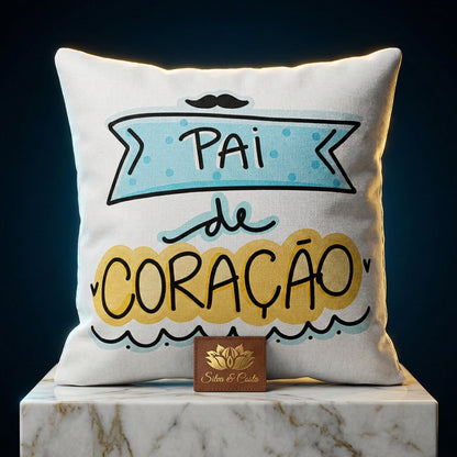Almofada Dia dos Pais Personalizada com Frase e Bigode — Presente Dia dos Pais