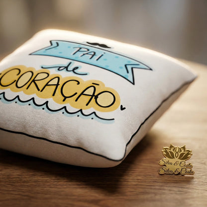 Almofada Dia dos Pais Personalizada com Frase e Bigode — Presente Dia dos Pais