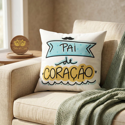 Almofada Dia dos Pais Personalizada com Frase e Bigode — Presente Dia dos Pais