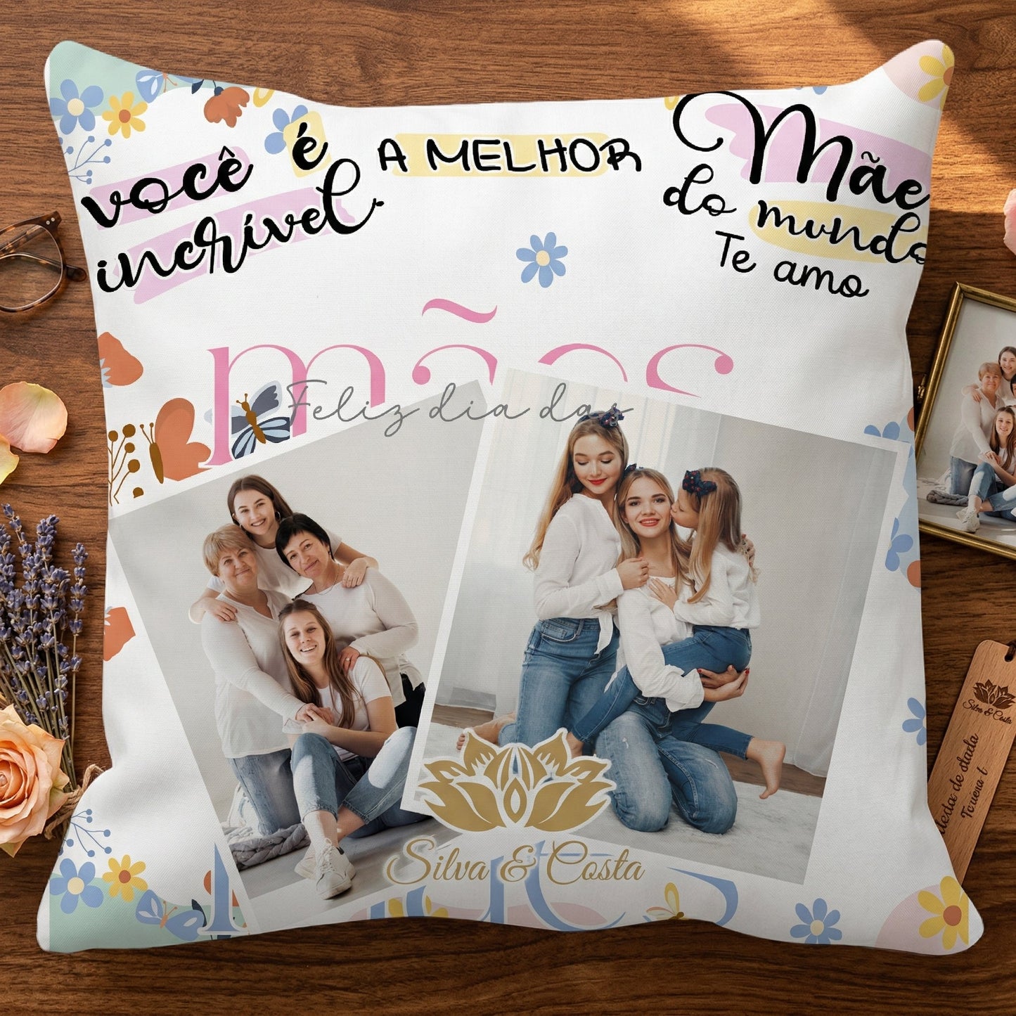 Almofada Personalizada com Foto | Presente para Mães