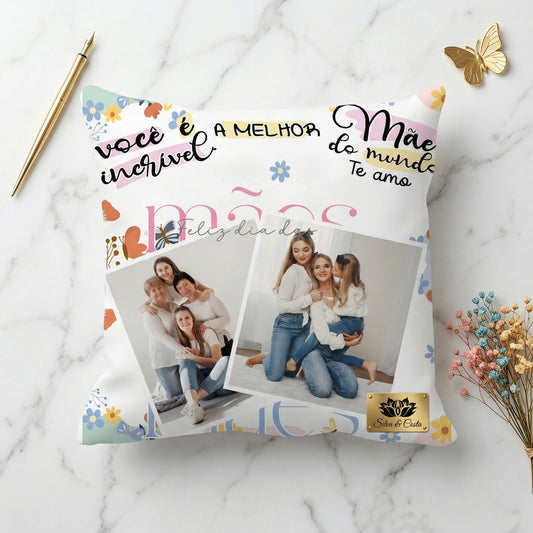 Almofada Personalizada com Foto | Presente para Mães