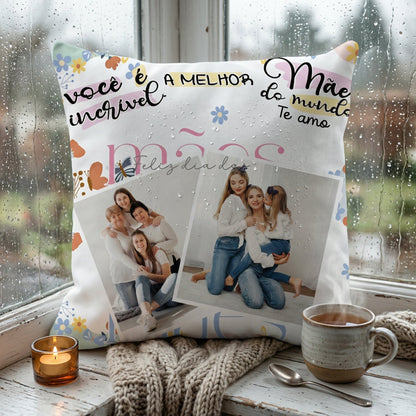 Almofada Personalizada com Foto | Presente para Mães