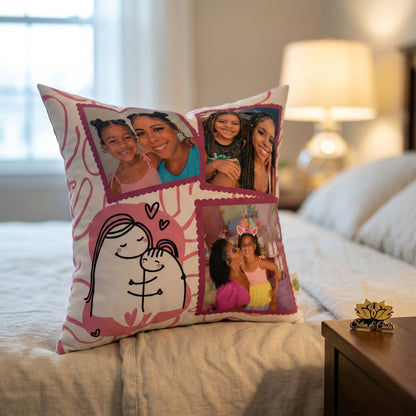 Almofada Personalizada com Foto e Frase — Presente Dia das Mães 40x40