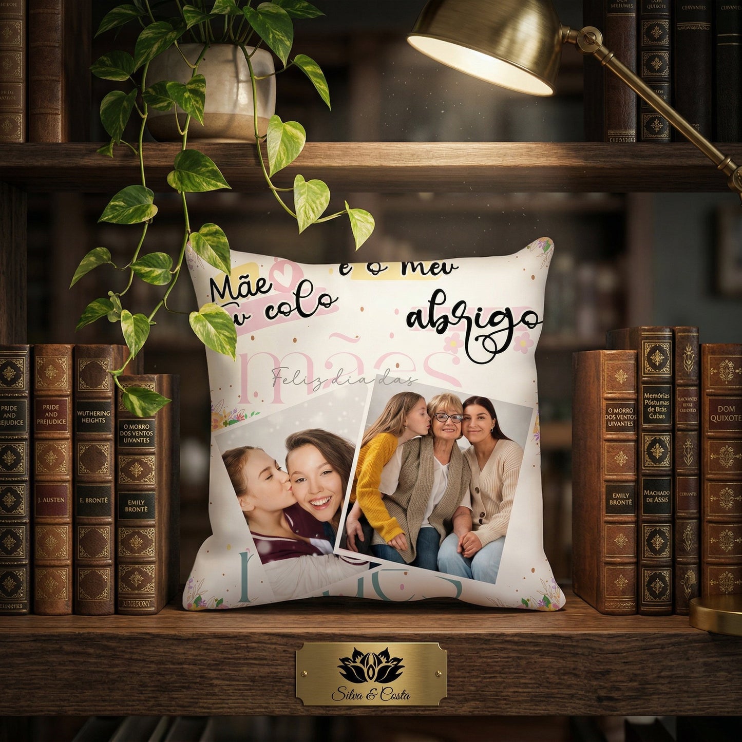 Almofada Personalizada com Foto e Frase | Presente para Mães