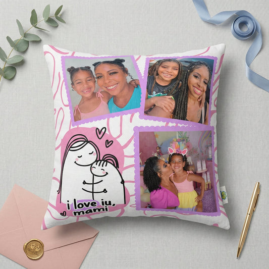 Almofada Personalizada com Foto e Frase — Presente Dia das Mães 40x40