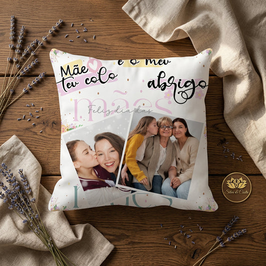 Almofada Personalizada com Foto e Frase | Presente para Mães
