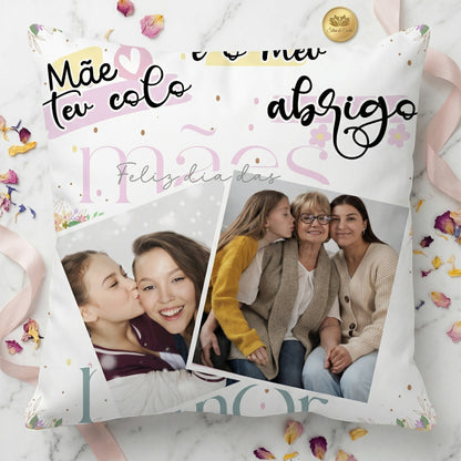Almofada Personalizada com Foto e Frase | Presente para Mães