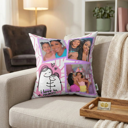 Almofada Personalizada com Foto e Frase — Presente Dia das Mães 40x40