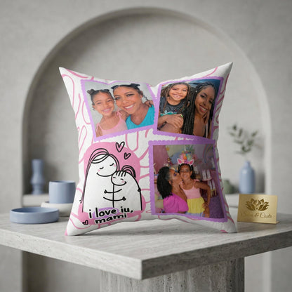 Almofada Personalizada com Foto e Frase — Presente Dia das Mães 40x40