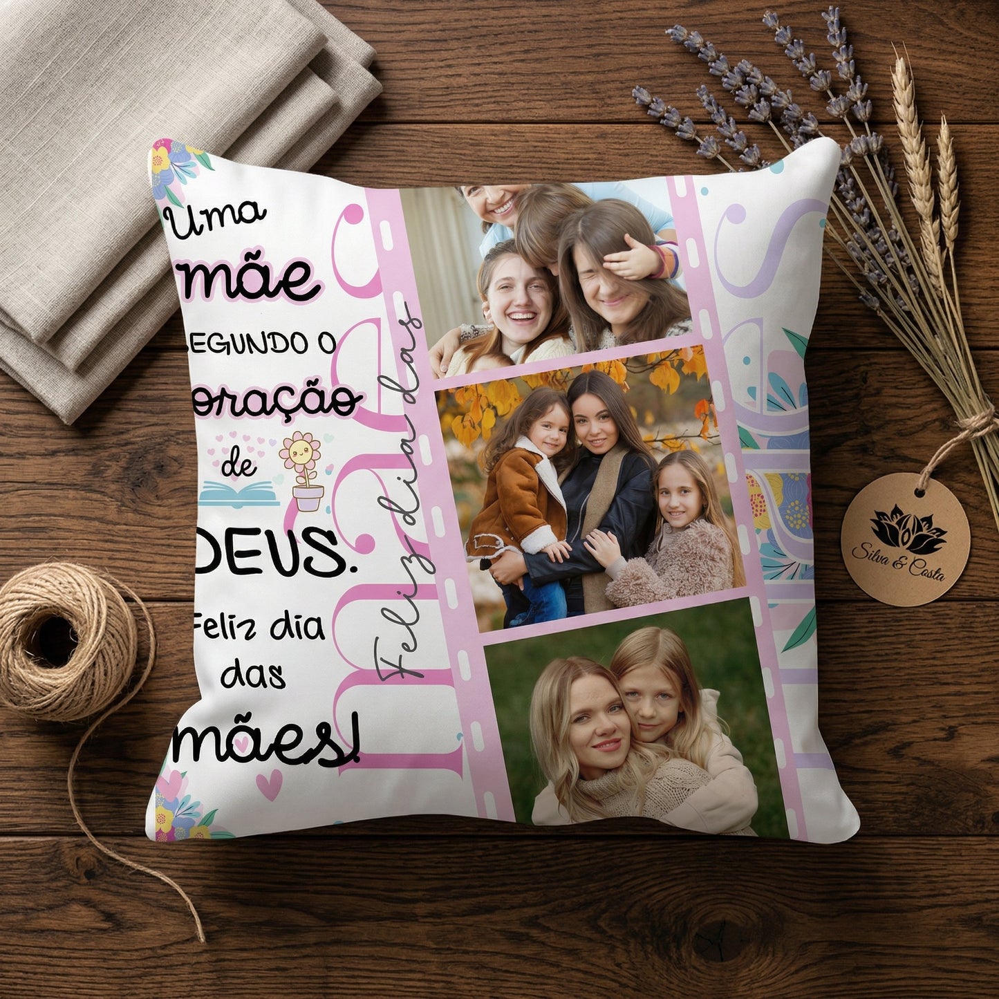 Almofada Personalizada com Foto | Presente para Mães