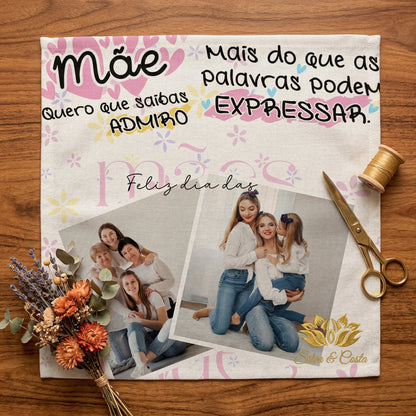 Almofada Personalizada com Foto e Nome | Casal e Bebê