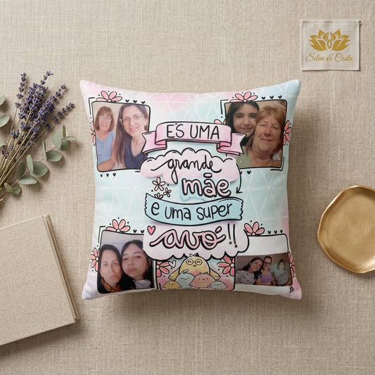 Almofada Personalizada com Foto e Nome | Presente para Mãe e Avó