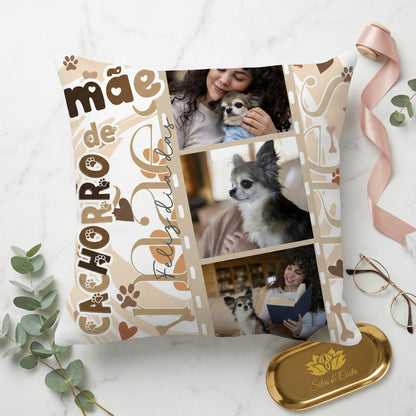 Almofada Personalizada com Foto e Nome | Mãe de Cachorro