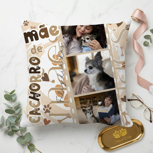 Almofada Personalizada com Foto e Nome | Mãe de Cachorro