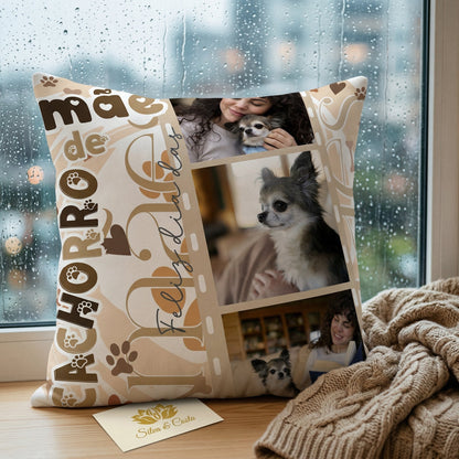 Almofada Personalizada com Foto e Nome | Mãe de Cachorro