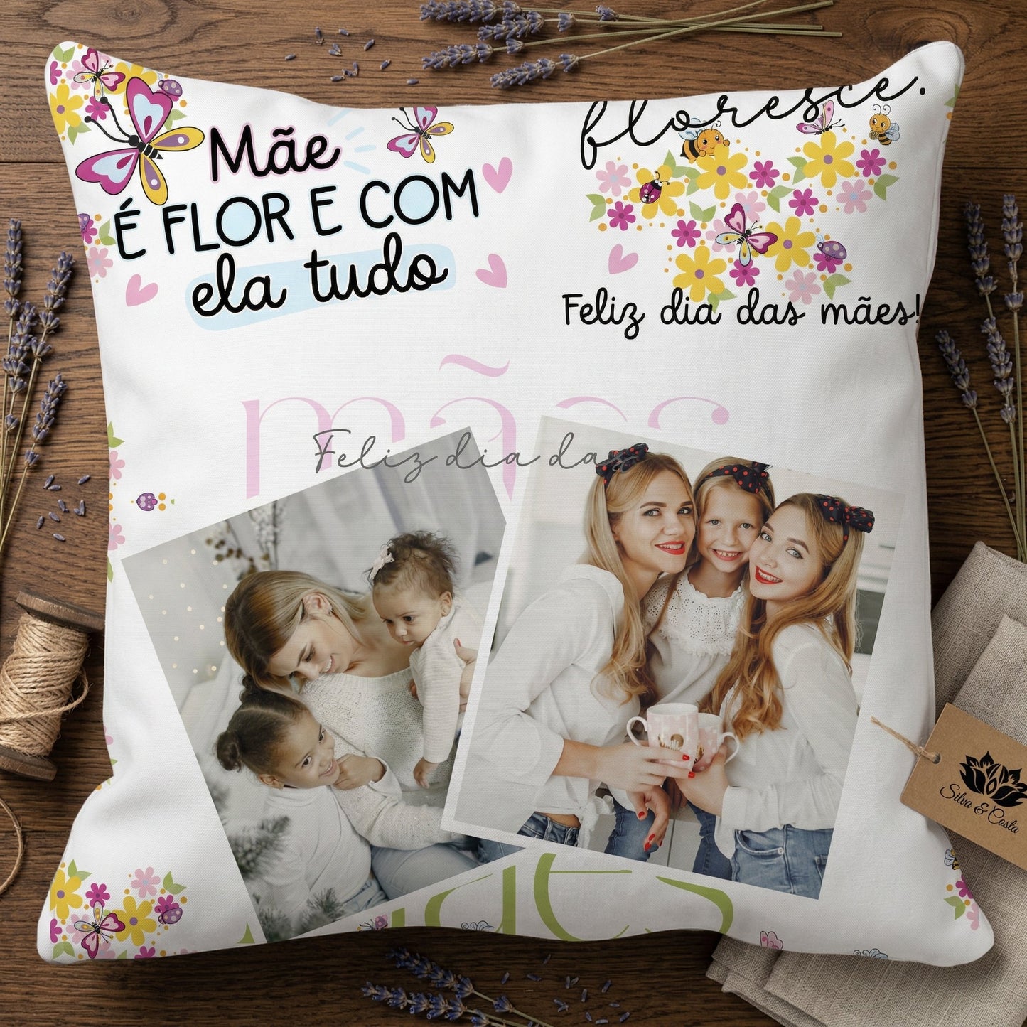 Almofada Personalizada com Foto e Nome | Presente Dia das Mães