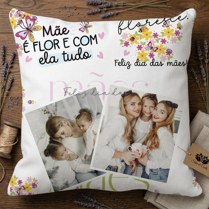 Almofada Personalizada com Foto e Nome | Presente Dia das Mães