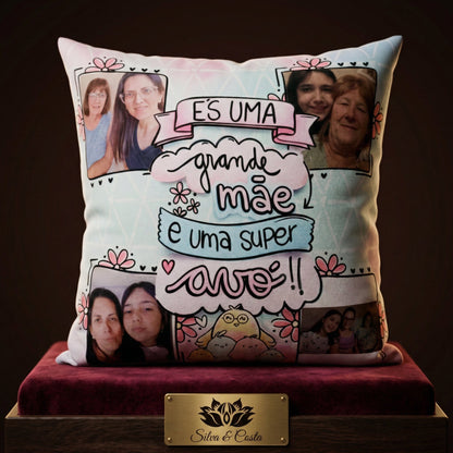 Almofada Personalizada com Foto e Nome | Presente para Mãe e Avó