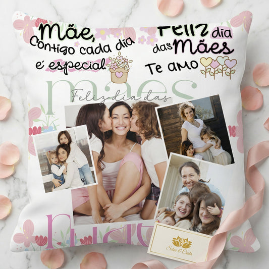 Almofada Personalizada com Fotos | Presente para Mães