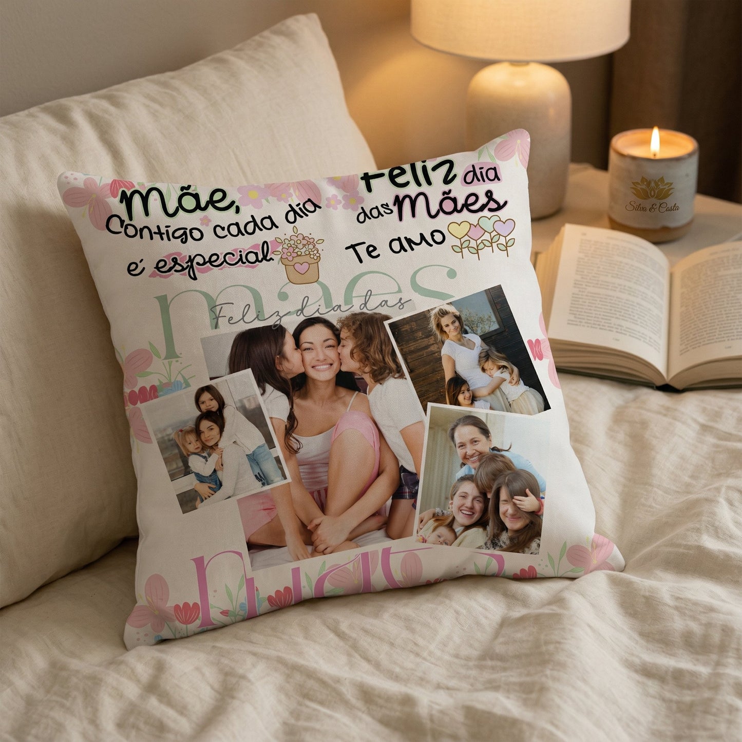 Almofada Personalizada com Fotos | Presente para Mães