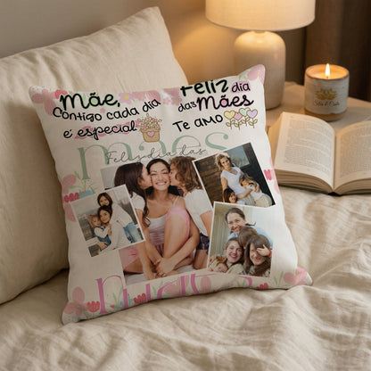Almofada Personalizada com Fotos | Presente para Mães