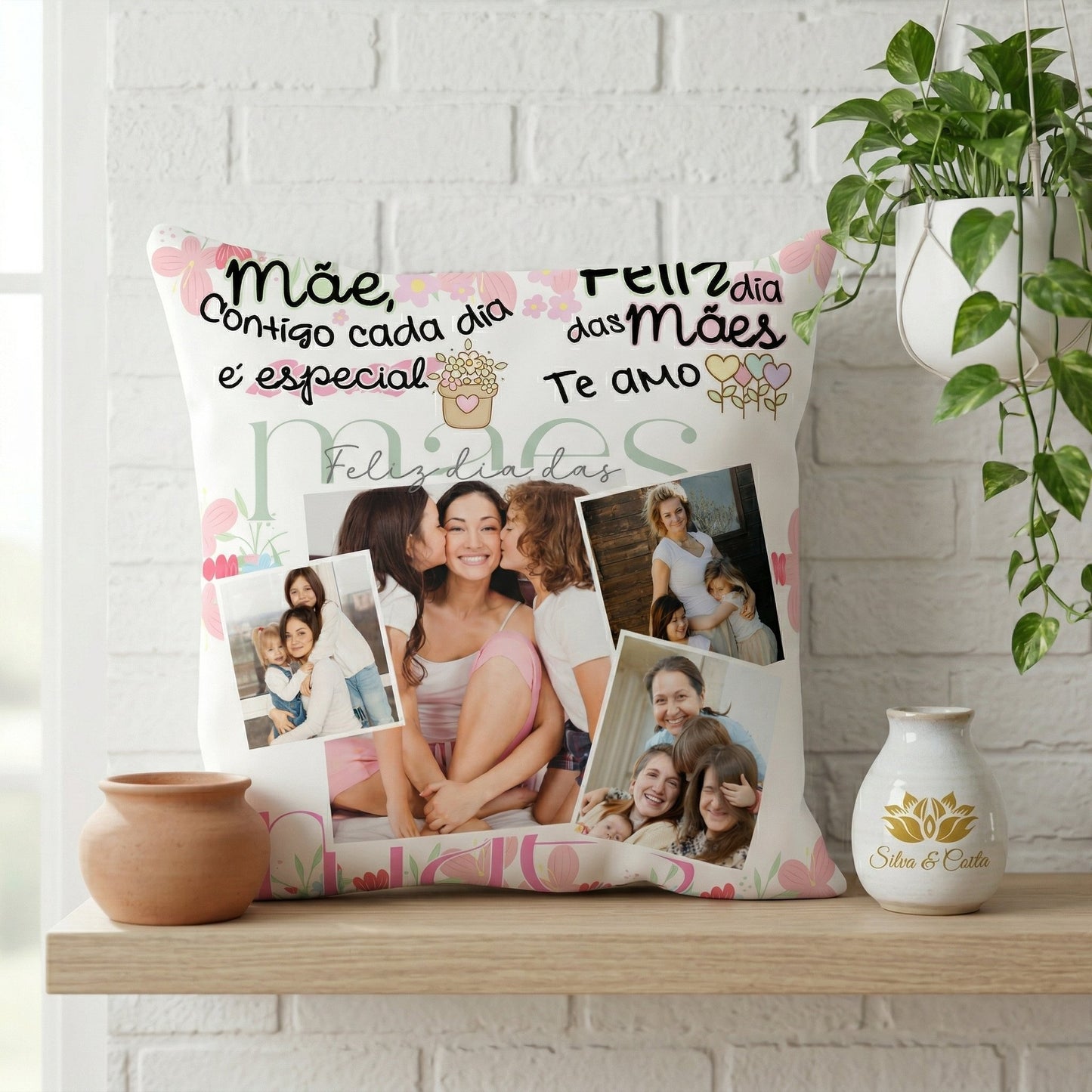 Almofada Personalizada com Fotos | Presente para Mães