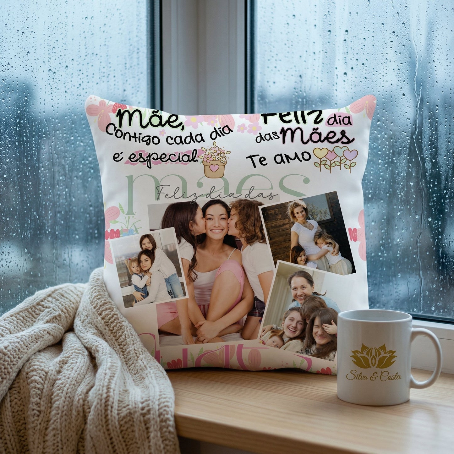 Almofada Personalizada com Fotos | Presente para Mães