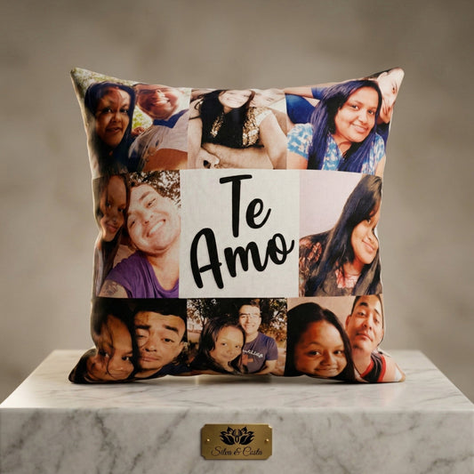 Almofada Personalizada com Fotos e Frase Romântica — Presente para Casal