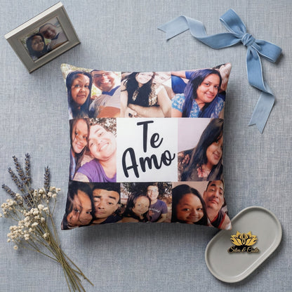 Almofada Personalizada com Fotos e Frase Romântica — Presente para Casal