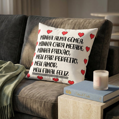 Almofada Personalizada com Frase de Amor — Presente Romântico Casal