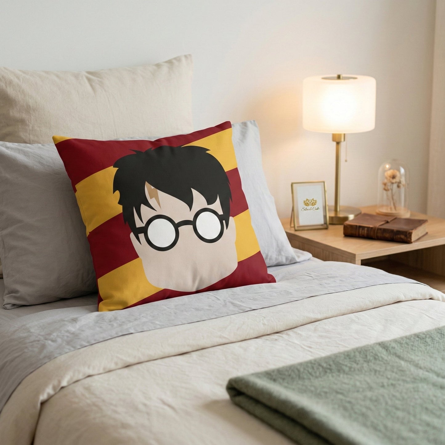 Almofada Personalizada com Nome — Tema Harry Potter Minimalista Infantil 40x40