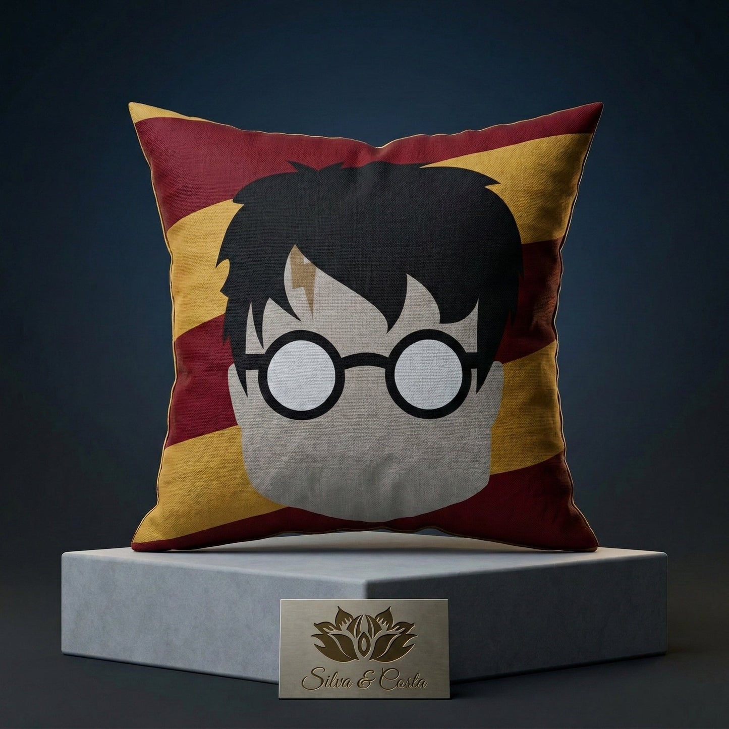 Almofada Personalizada com Nome — Tema Harry Potter Minimalista Infantil 40x40