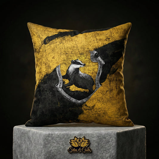 Almofada Personalizada Harry Potter com Nome — Lufa-Lufa Texugo Presente