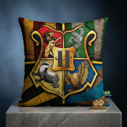 Almofada Personalizada com Nome — Hogwarts Harry Potter Presente Infantil 40x40