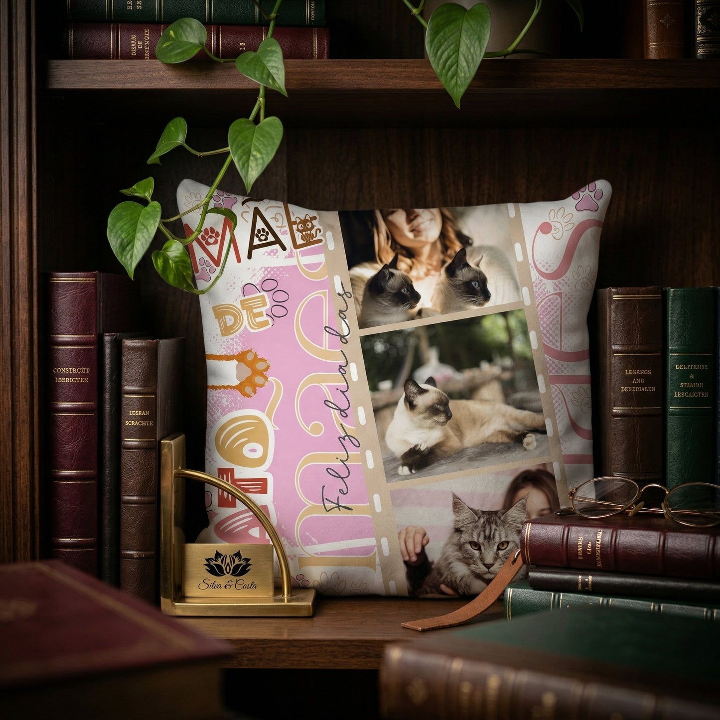 Almofada Personalizada Mãe de Gato com Foto | Presente Dia das Mães