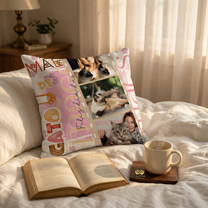 Almofada Personalizada Mãe de Gato com Foto | Presente Dia das Mães