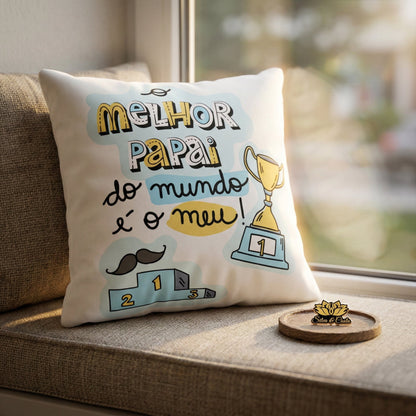 Almofada Dia dos Pais Personalizada com Frase e Troféu — Presente Dia dos Pais