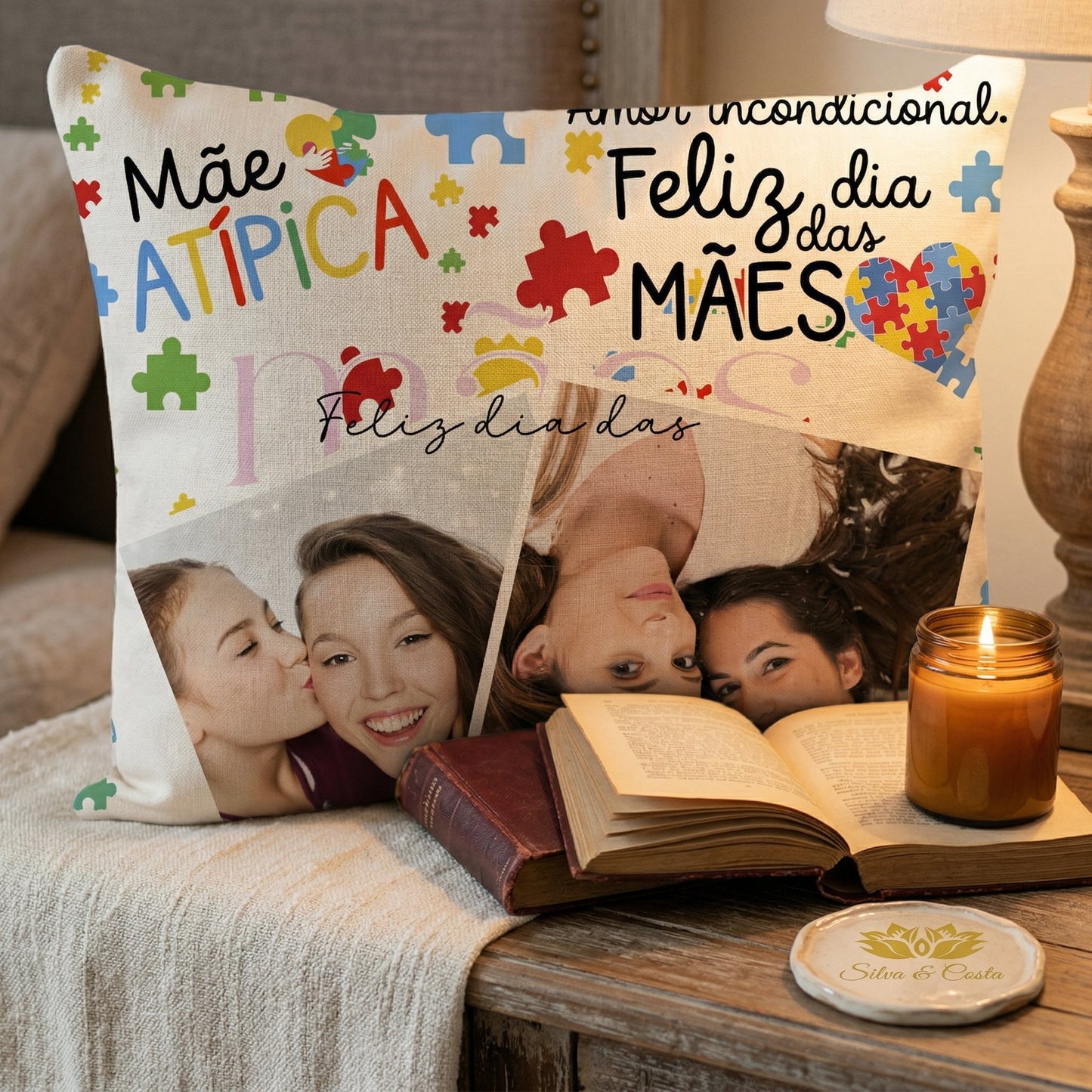 Almofada Personalizada com Fotos | Presente Dia das Mães