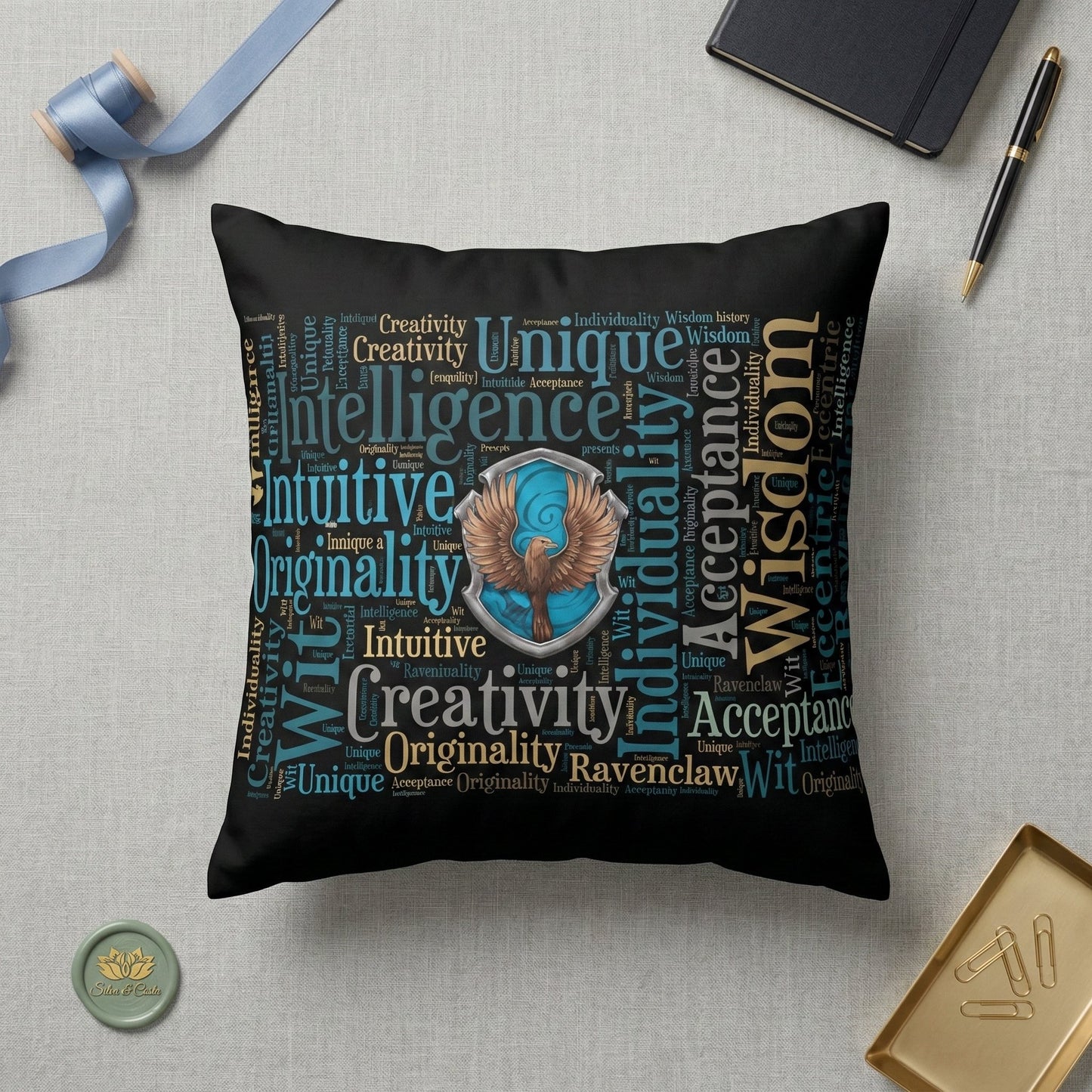 Almofada Personalizada com Nome 40x40 — Presente Harry Potter Ravenclaw