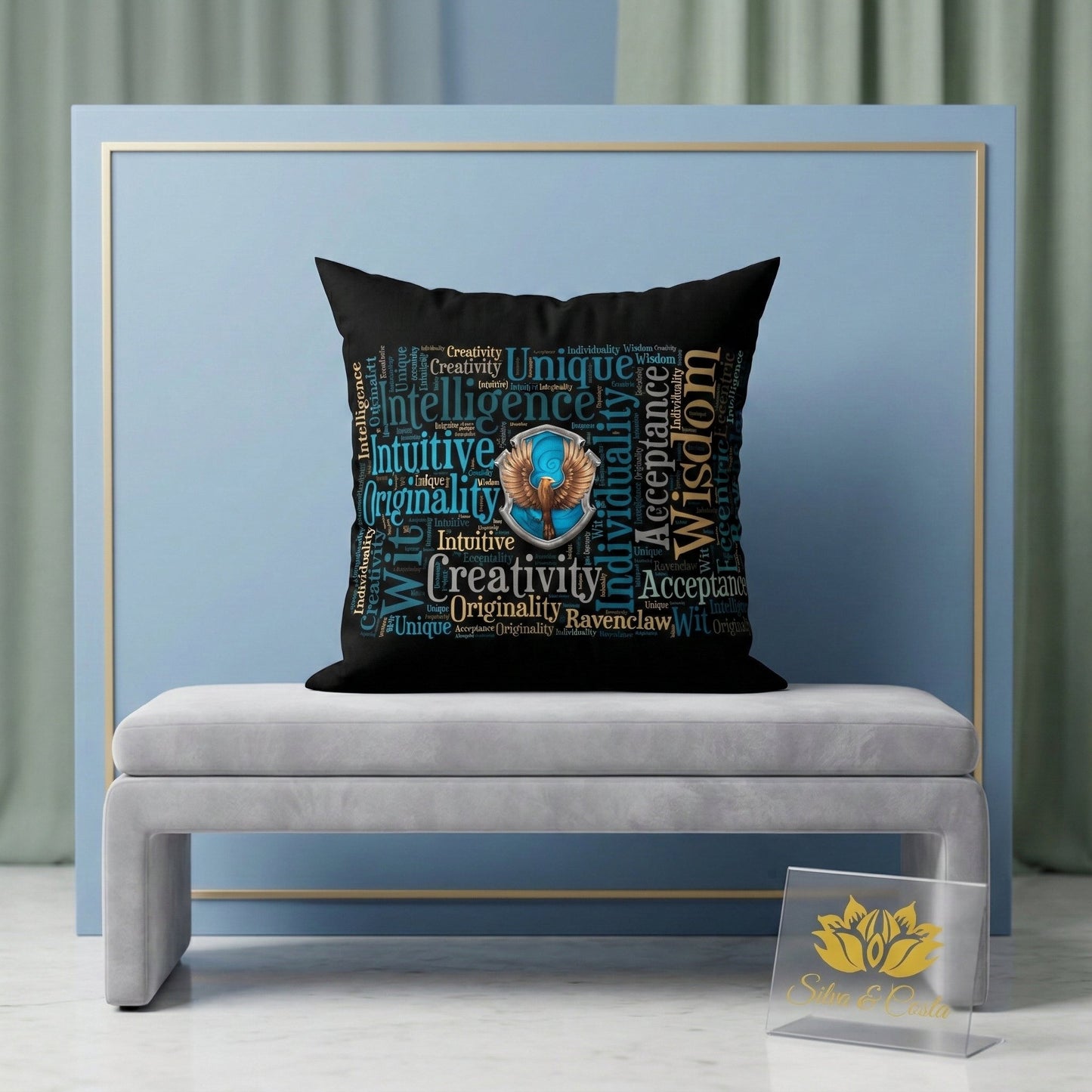 Almofada Personalizada com Nome 40x40 — Presente Harry Potter Ravenclaw