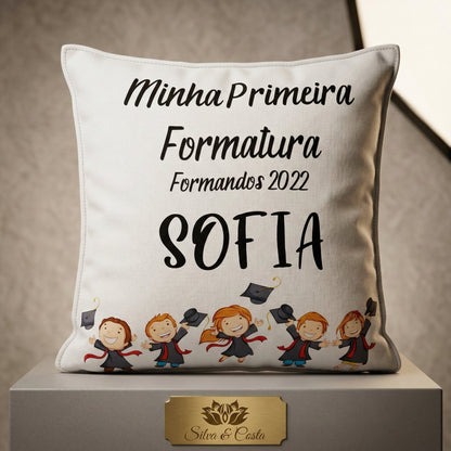 Almofada retangular Personalizada com Nome e Ano — Formatura infantil