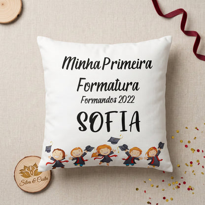 Almofada retangular Personalizada com Nome e Ano — Formatura infantil